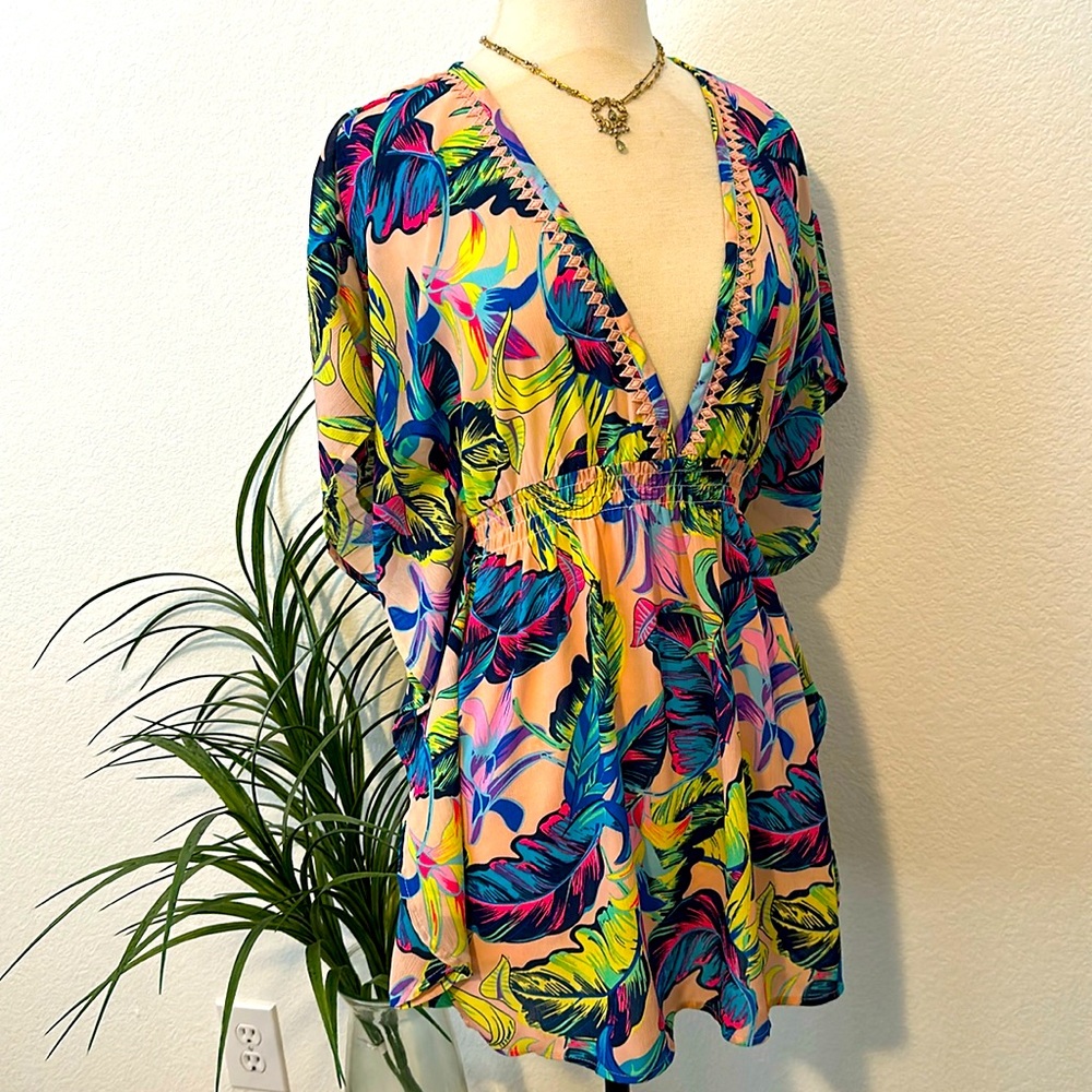 Floral swim cover-up